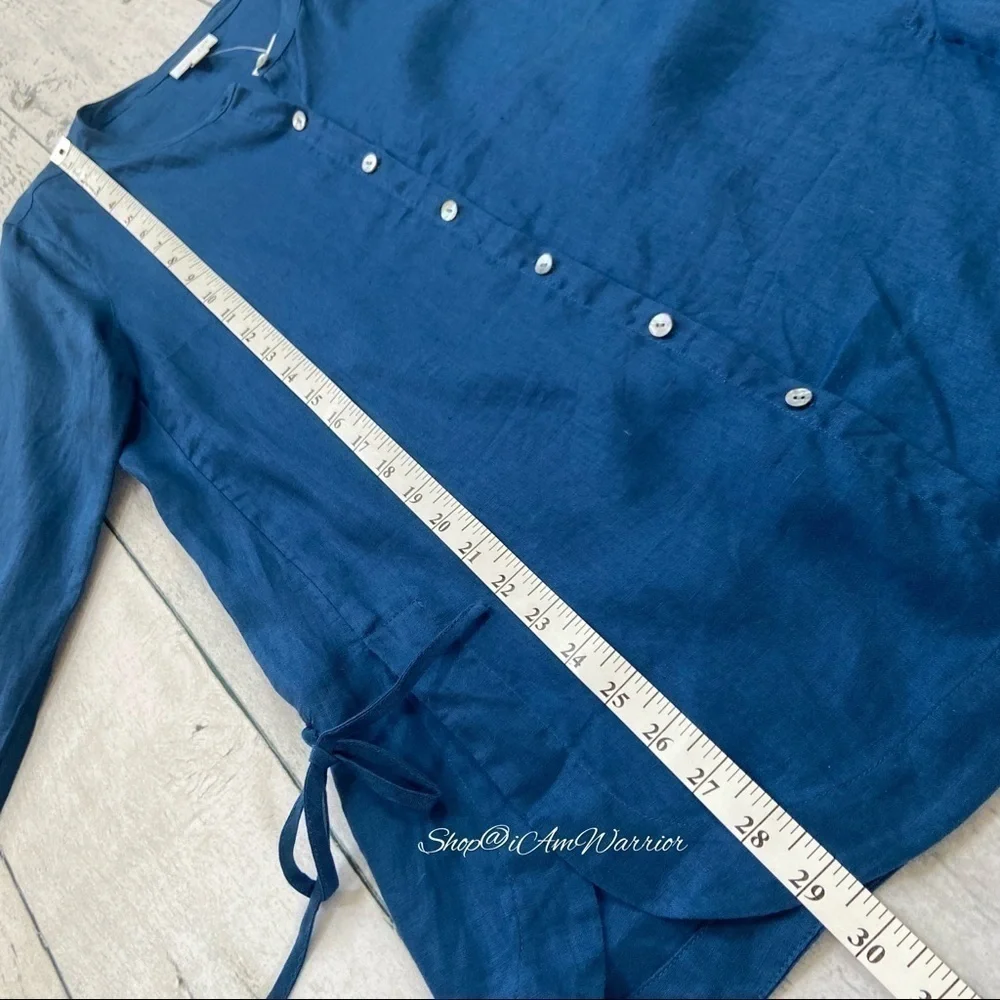 J.Jill NWT seaside blue linen side tie tunic top *shop@iamwarrior